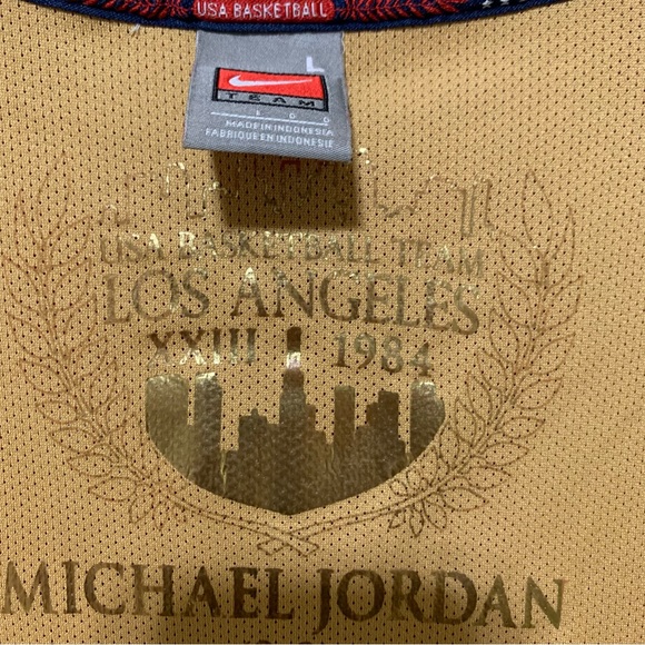Michael Jordan Nike 1984 OLYMPIC AWAY JERSEY LARGE RED AUTHENTIC RARE - Picture 10 of 13